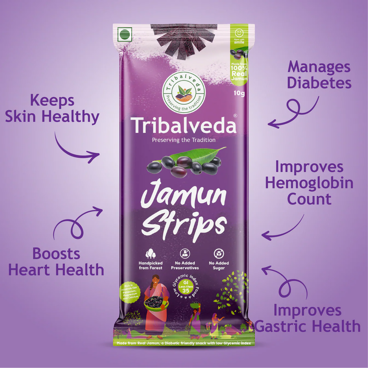 TribalVeda  Jamun Strips -10 gms