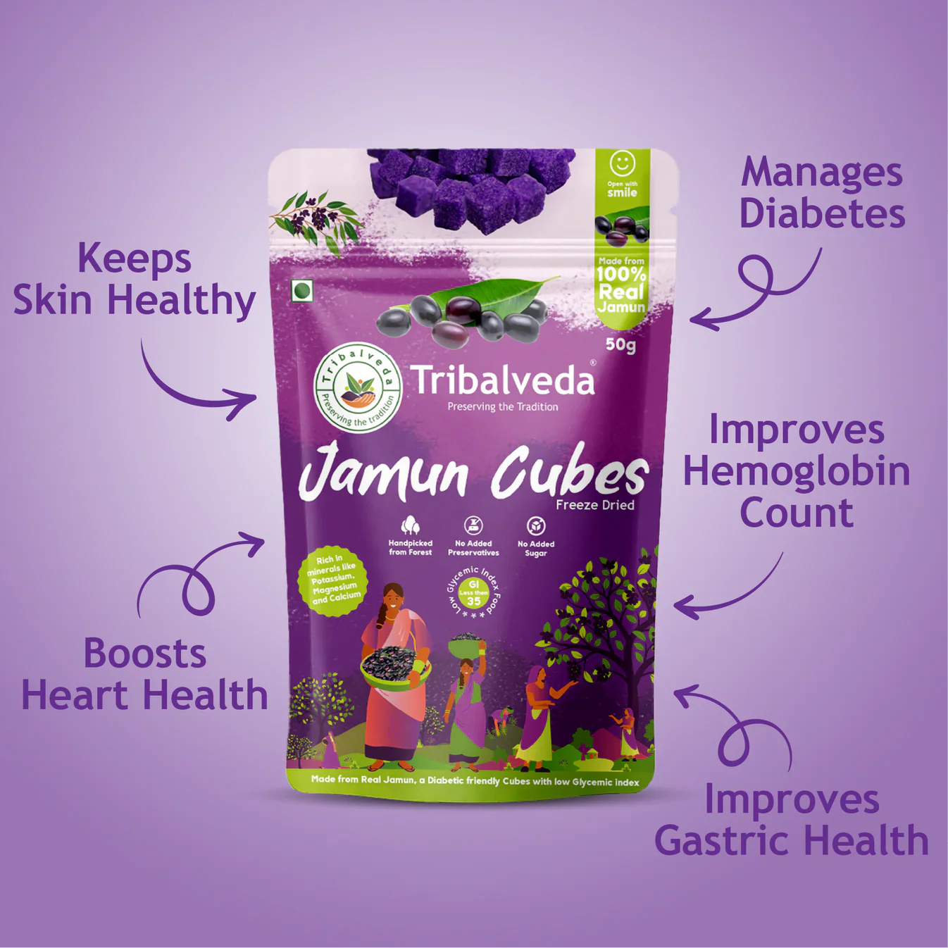 TribalVeda Jamun Cubes -100 gms