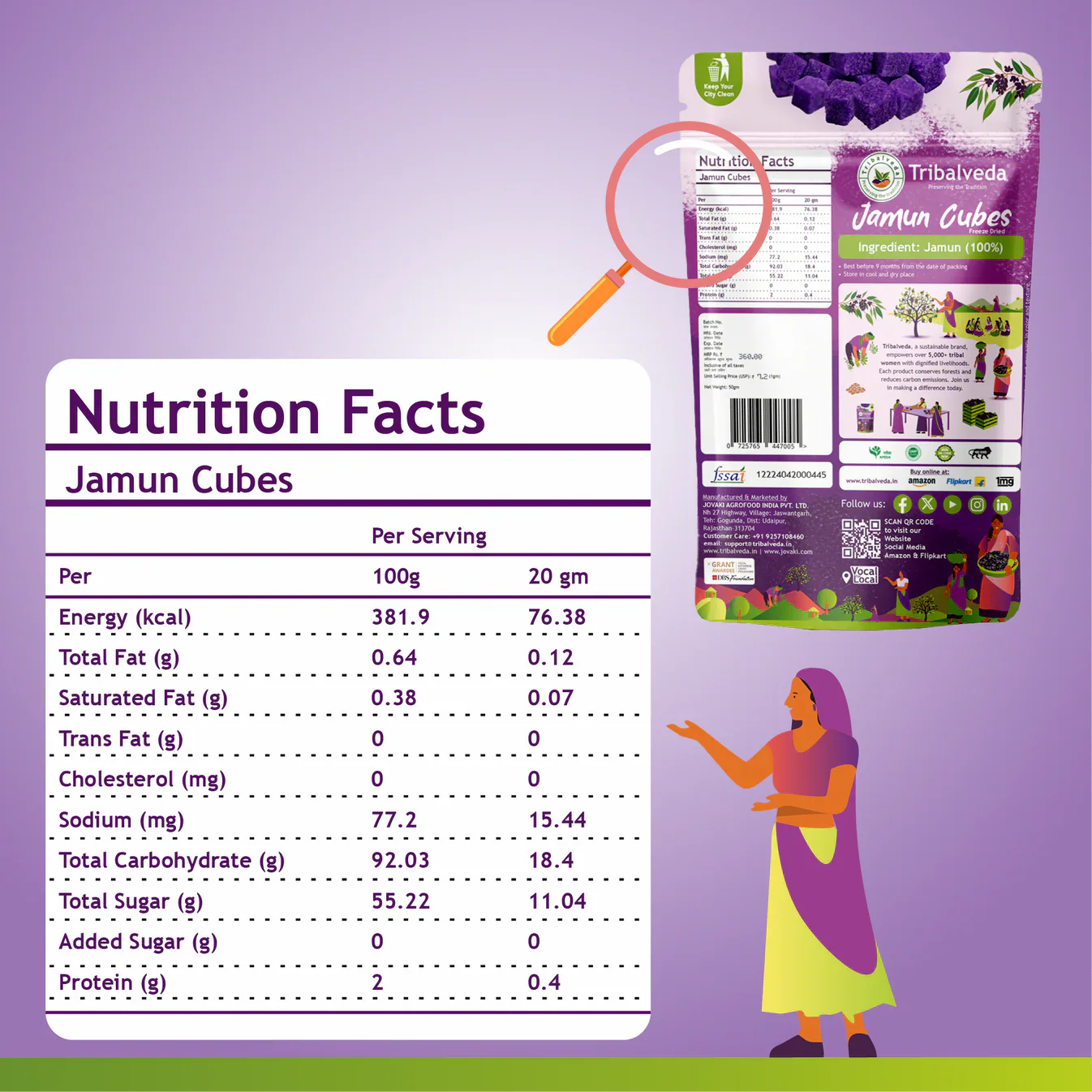 TribalVeda Jamun Cubes -100 gms