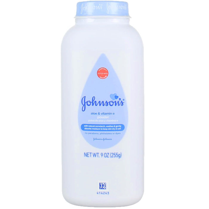Johnson's Baby Powder Naturally Derived Cornstarch Aloe & Vitamin E  9 oz