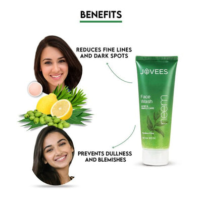Jovees Neem Face Wash With Tea Tree Extracts for Oily & Acne Prone Skin