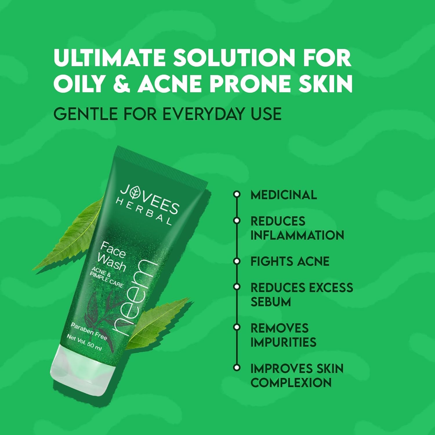 Jovees Neem Face Wash With Tea Tree Extracts for Oily & Acne Prone Skin