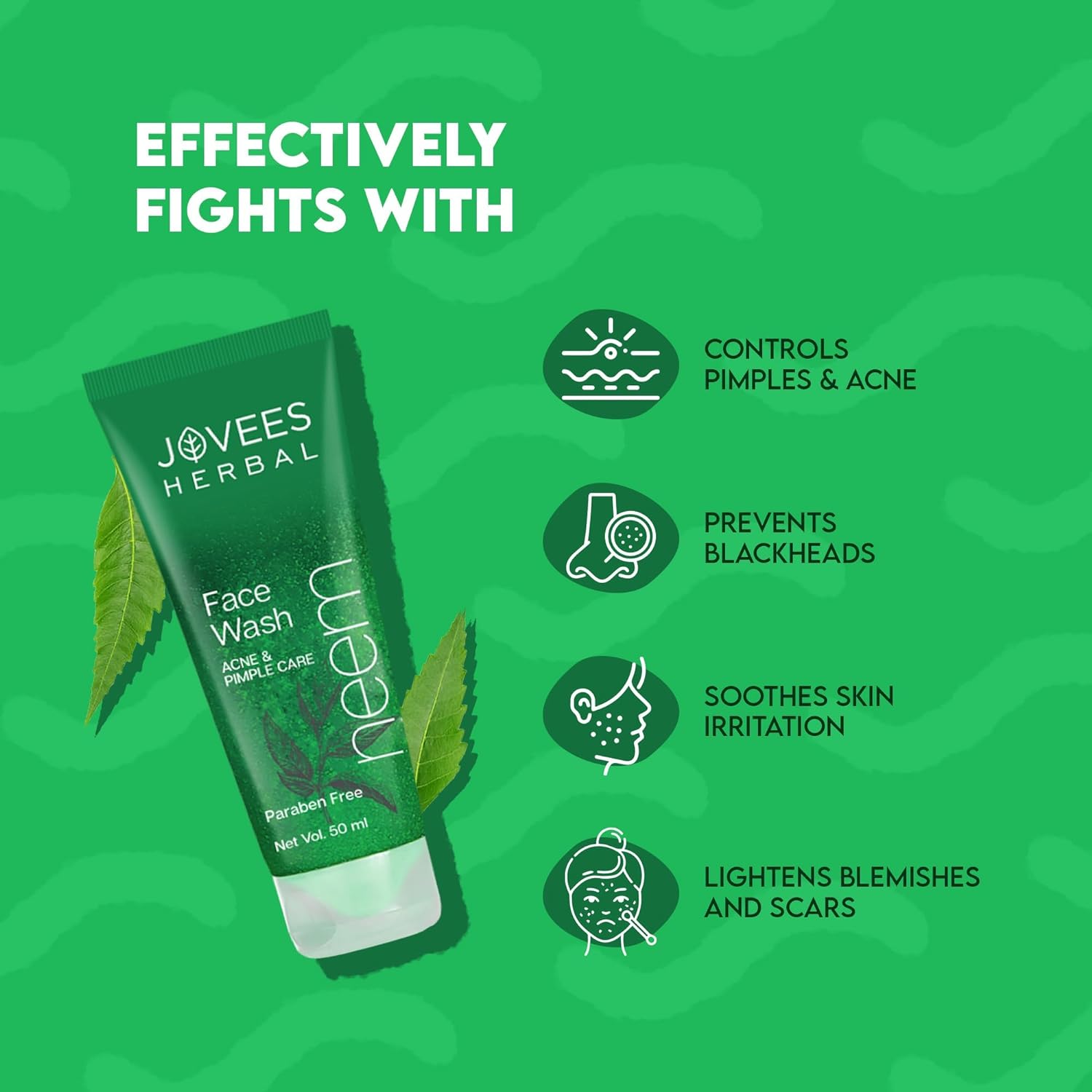 Jovees Neem Face Wash With Tea Tree Extracts for Oily & Acne Prone Skin