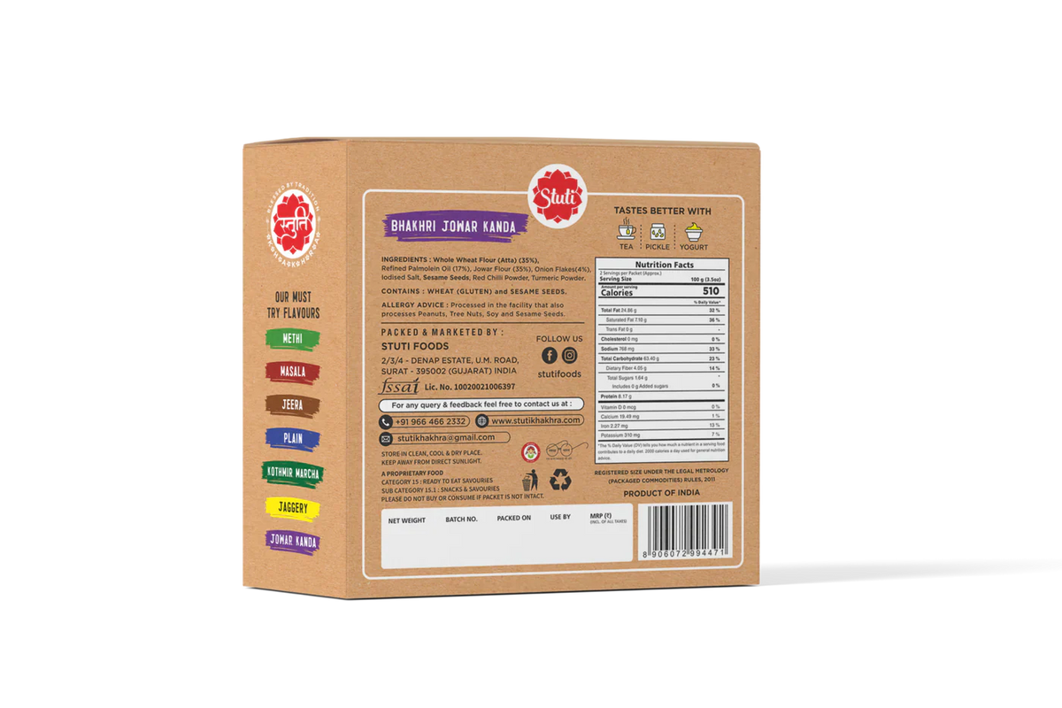 Stuti Jowar Kanda Dry Bhakhri | 200 gms
