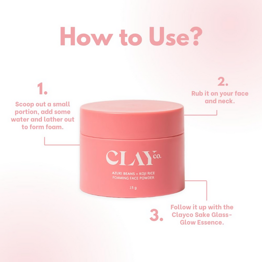 Clayco Azuki Beans & Koji Rice Foaming Face Wash Powder
