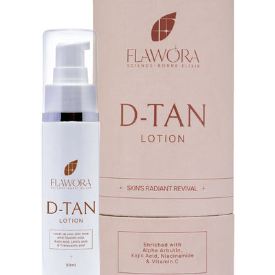 Flawora Anti-Grey Hair Serum For Reversing Grey Hair & D-Tan Lotion For Pigmentation Tan Removal 