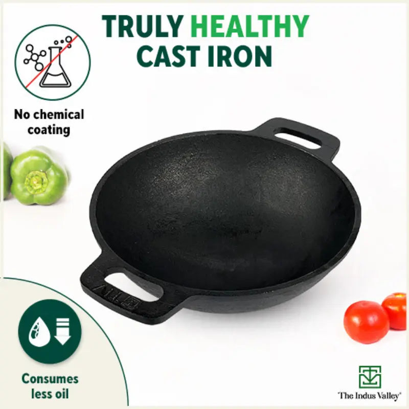 CASTrong Cast Iron Cookware Set: Free ₹110 Spatula +Tawa+Kadai+Fry Pan, Kitchen set for Home, Pre-seasoned,100% Pure,Toxin-free