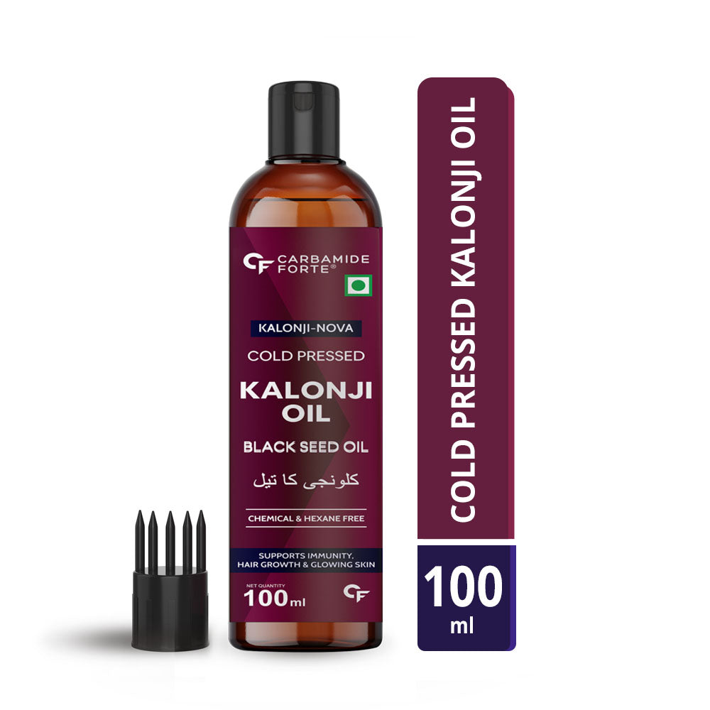 Carbamide Forte Cold Pressed Kalonji Oil for Hair Growth- Pure Black Seed Oil for Hair Growth & Skin - Virgin Grade Nigella Sativa - 100ml
