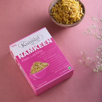 Kunjilal Dalsev Wale Aaloo Lachha - 500 gms| Made in Desi Ghee | No Palm Oil