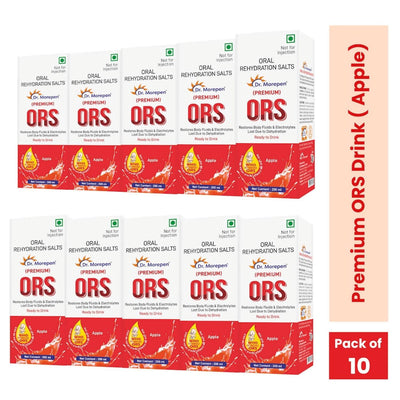 Dr. Morepen Premium ORS Drink With Electrolytes for Instant Hydration Apple Flavour