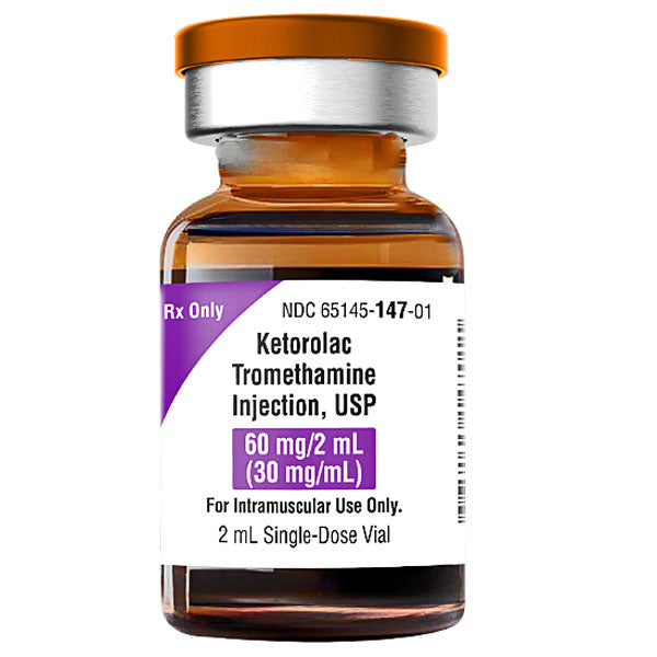 Ketorolac injection 30 mg (Toradol) Single Dose Vial 2 mL, 25/pk (Rx)