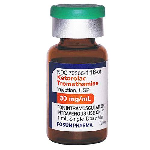 Ketorolac Injection 30 mg/ mL, Preservative Free Single Dose 1 mL x 25/Tray (Rx)