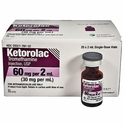 Ketorolac Tromethamine Injection 60 mg Per 2 mL Vials (Rx)