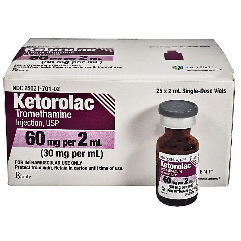 Ketorolac Tromethamine Injection 60 mg Per 2 mL Vials (Rx)