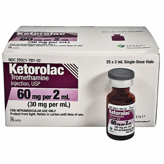 Ketorolac Tromethamine Injection 60 mg Per 2 mL Vials (Rx)