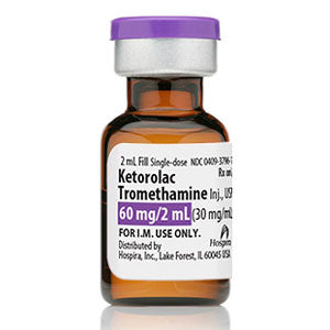 Ketorolac Tromethamine Injection 60 mg/2 mL Single Dose Vials 2 mL, 25/Tray (Rx)