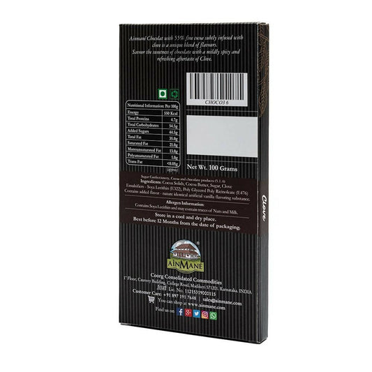 Ainmane Clove Dark Chocolate 55% Cocoa