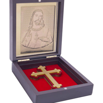 Golden Peacock Brown & Red 24 Ct Gold Foil Lord Jesus Christ