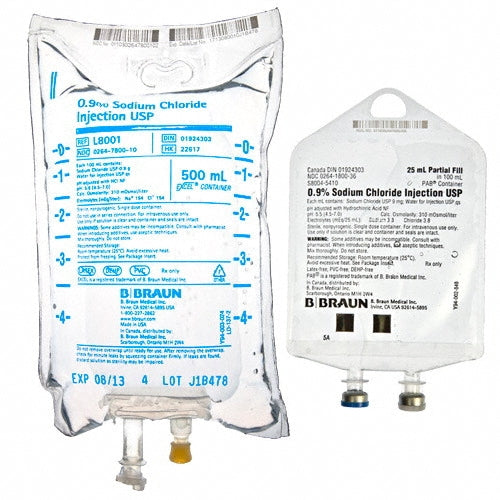 IV Bags Sodium Chloride 0.9% Saline Solution by B Braun (Rx)