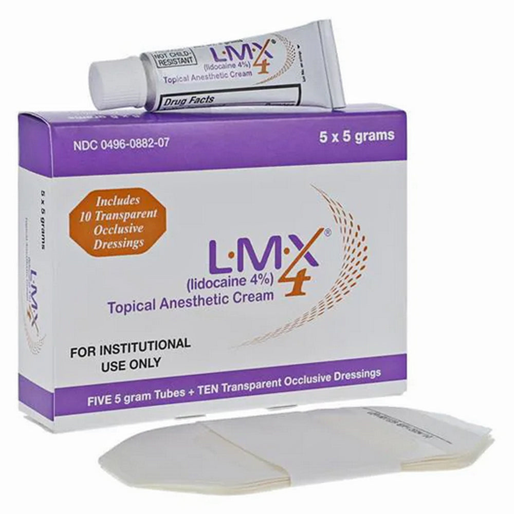 LMX4 Plus Topical Anesthetic Cream 4% (5 Tubes) + 10 Tegaderm Transparent Dressings