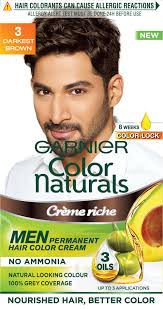 Garnier Color Naturals Men Permanent Hair Color - 3 Darkest Brown (30ml+30gm)