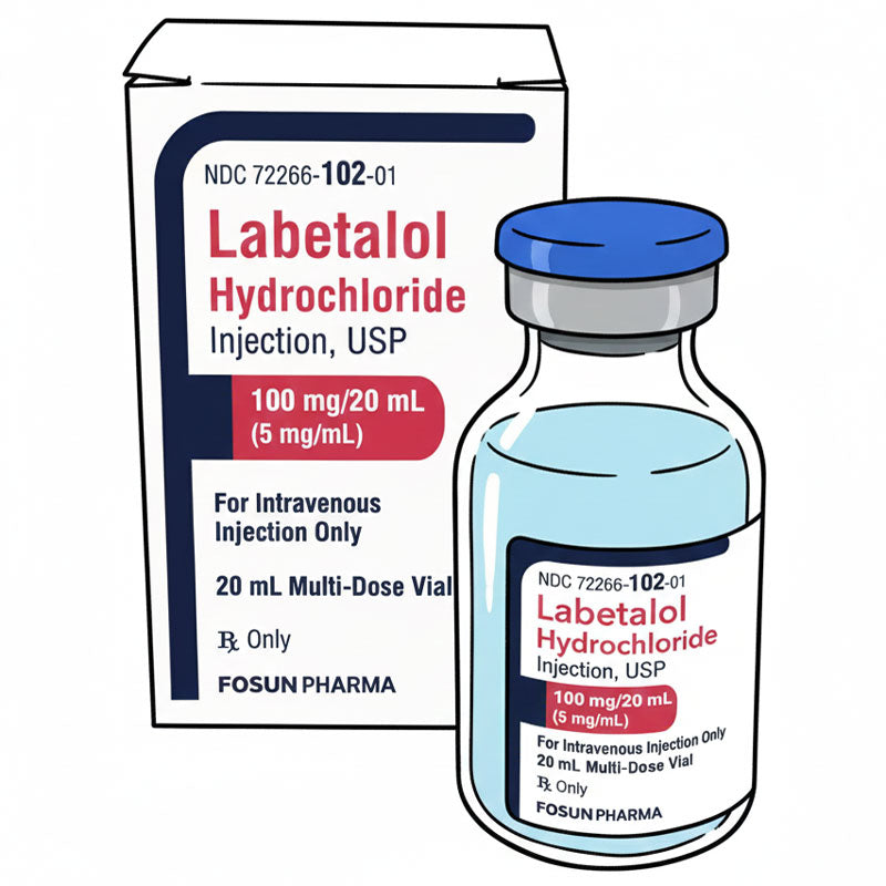 Labetalol Hydrochloride injection 100 mg/20 mL (5 mg/ mL) Multiple Dose Vial 20 mL by Fosun (RX)