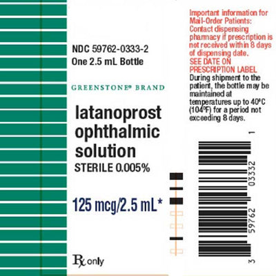 Latanoprost Eye Drops 0.005% Greenstone Brand 2.5 mL (Rx)  *Refrigerated Item*