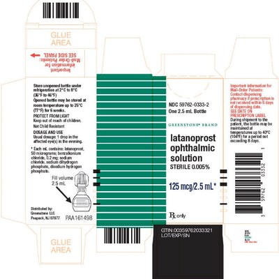 Latanoprost Eye Drops 0.005% Greenstone Brand 2.5 mL (Rx)  *Refrigerated Item*