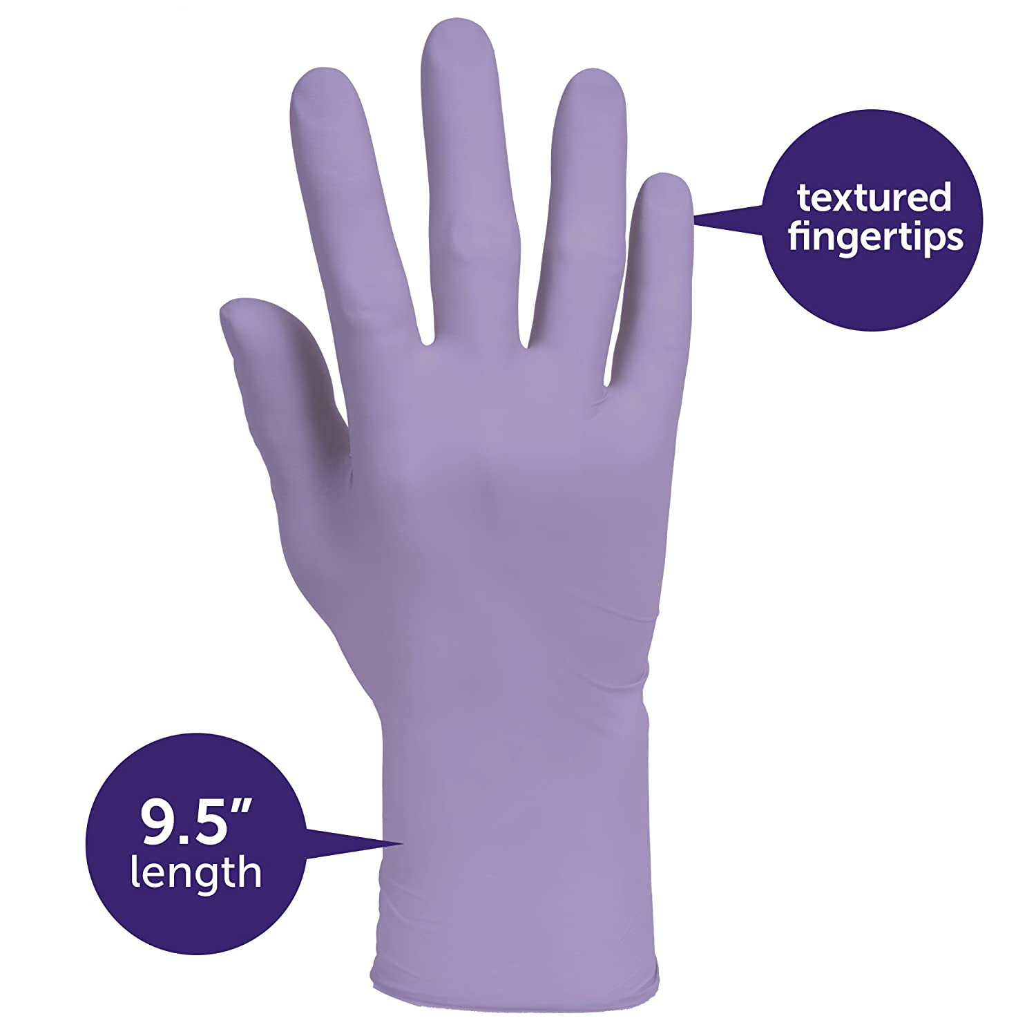 Lavender Nitrile Gloves, Exam Grade by Halyard, 250/Box