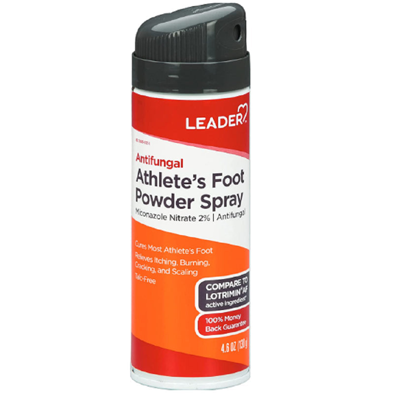 Leader Athlete's Foot Powder Spray Miconazole Nitrate 2%, 4.6 oz