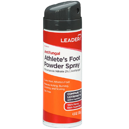 Leader Athlete's Foot Powder Spray Miconazole Nitrate 2%, 4.6 oz