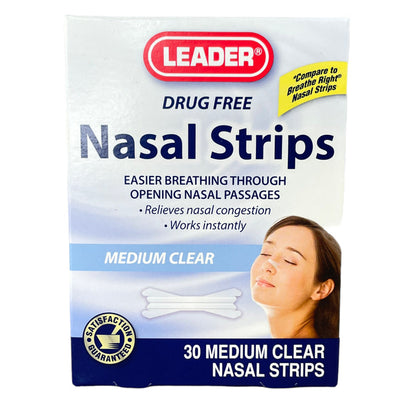 Breathing Nasal Strips Medium Clear Nasal Strips 30 Count (Compare to Breathe Right)