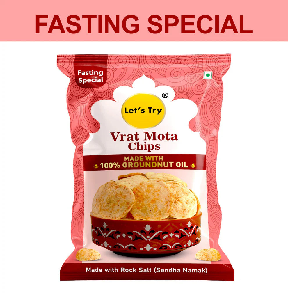 Let's Try Vrat Mota Chips / Aloo Chips  - 60 gms