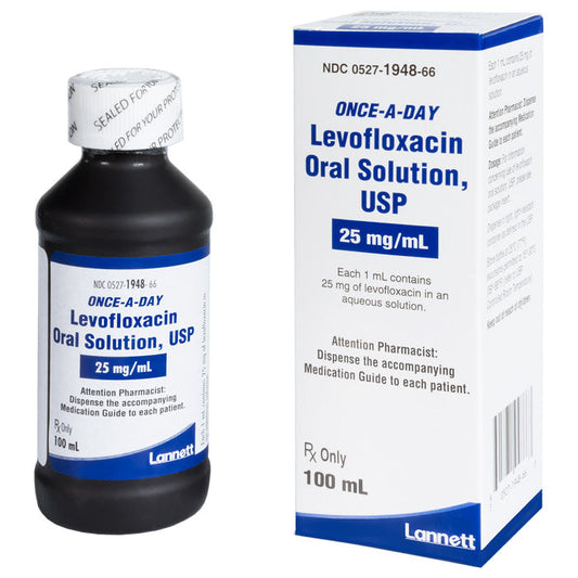 Levofloxacin Oral Solution 25mg/mL by Lannett 100 mL (RX)
