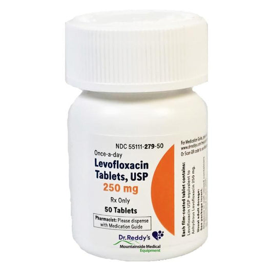 Levofloxacin Tablets 250 mg Dr Reddys, 50 Count (RX)