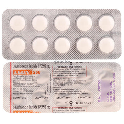 Levofloxacin Tablets 250 mg Dr Reddys, 50 Count (RX)