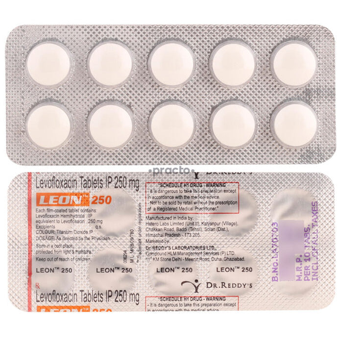 Levofloxacin Tablets 250 mg Dr Reddys, 50 Count (RX)
