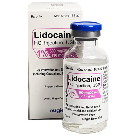 Lidocaine 1% Hydrochloride Injection 30 mL Single-Dose Vial, Eugia (Rx)
