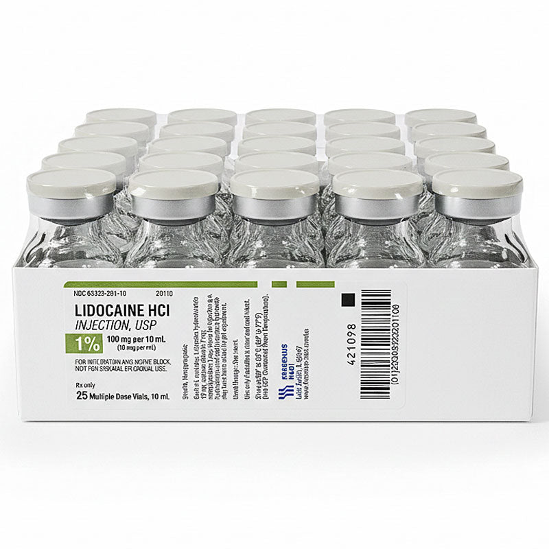 Lidocaine 1% Injection Multiple Dose Vials 10 mL by Fresenius 25/Tray (Rx)