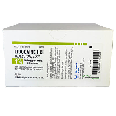Lidocaine 1% Injection Multiple Dose Vials 10 mL by Fresenius 25/Tray (Rx)