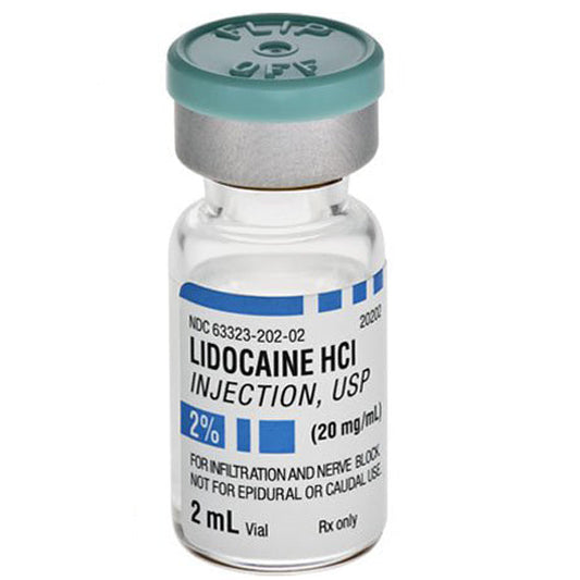 Lidocaine 2% Injection 2 mL Single Dose Vials by Fresenius 25/Tray (Rx)