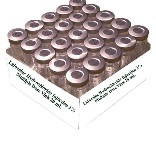 Lidocaine Hydrochloride Injection 2% Multiple Dose Vials 20 mL x 25/Tray (Rx)