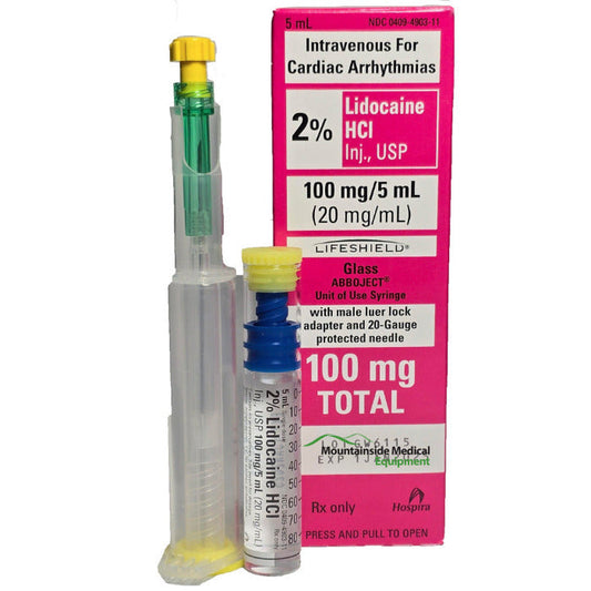 Lidocaine 2% for Injection 5 mL Abboject Prefilled Glass Syringe 10/Pack  (Rx)