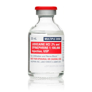 Lidocaine HCL 2% and Epinephrine 1% 1:100,000 for Injection 30 mL Multiple Dose, 25/Pack (Rx)  Exp : 12/31/26