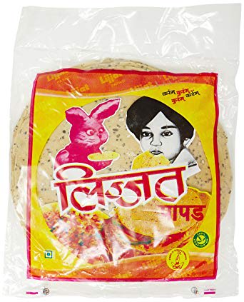 5x Lijjat Papad - Punjabi Masala, Pack of 5 - 200 g each