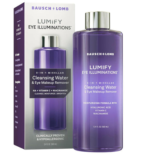 Lumify Eye Illuminations Cleansing Water & Eye Makeup Remover, 3-in-1