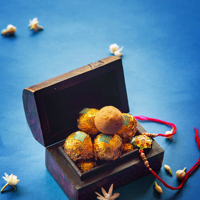 Kesar Sweets Luxury Tin Box Rakhi & Gourmet Delight