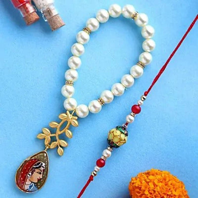 Folk Style Lumba Designer Rakhi Set