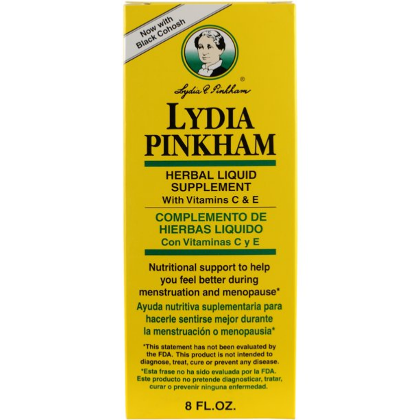 Lydia Pinkham Herbal Liquid Supplement with Vitamin C and E, Menstruation and Menopause Aid