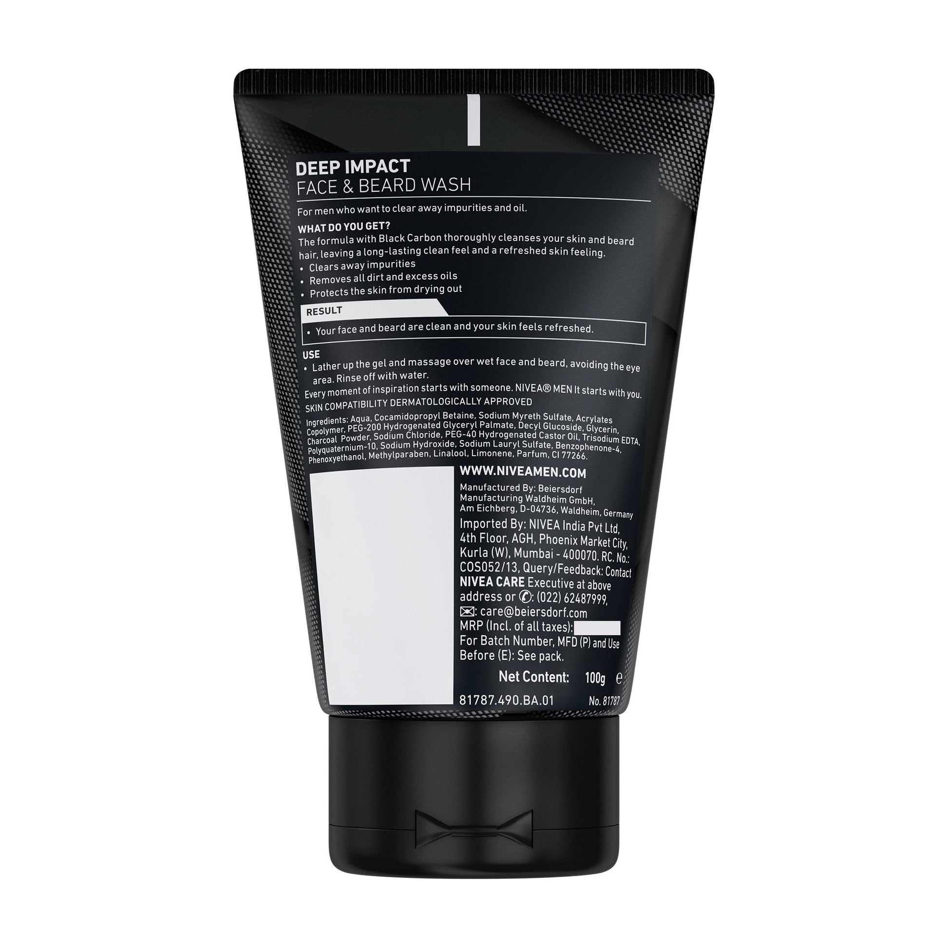 Nivea Men Face Wash-Deep Impact Intense Clean